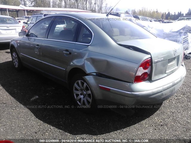 WVWPD63B13P250586 - 2003 VOLKSWAGEN PASSAT GLS GREEN photo 3