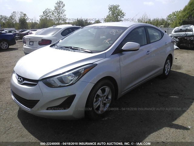 5NPDH4AE4EH462129 - 2014 HYUNDAI ELANTRA SE/SPORT/LIMITED SILVER photo 2