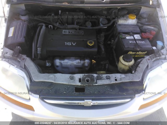 KL1TD66667B761671 - 2007 CHEVROLET AVEO LS SILVER photo 10