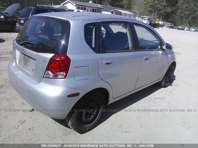 KL1TD66667B761671 - 2007 CHEVROLET AVEO LS SILVER photo 4