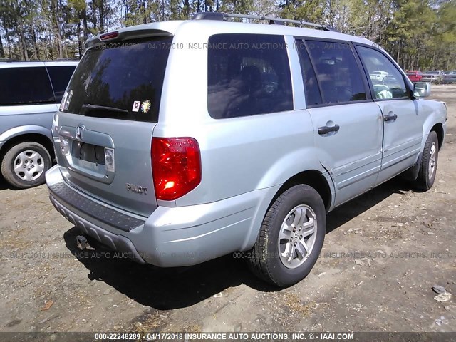 2HKYF18483H558362 - 2003 HONDA PILOT EX BLUE photo 4