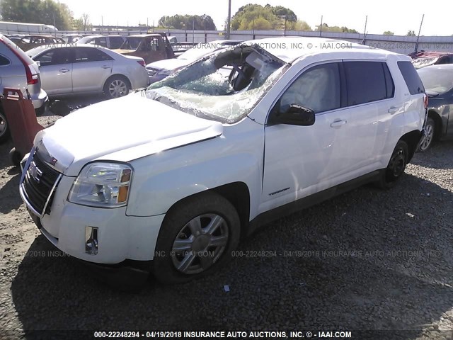 2GKALMEK7F6263846 - 2015 GMC TERRAIN SLE WHITE photo 2