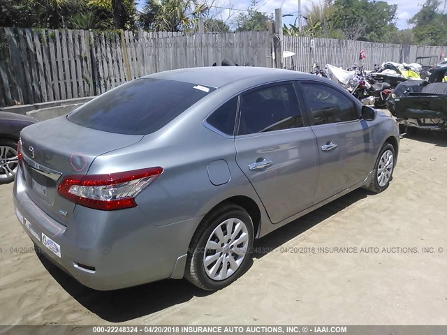 3N1AB7AP0EL679221 - 2014 NISSAN SENTRA S/SV/SR/SL SILVER photo 4