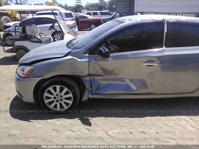 3N1AB7AP0EL679221 - 2014 NISSAN SENTRA S/SV/SR/SL SILVER photo 6