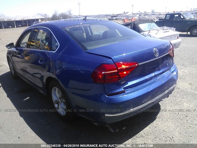 1VWAT7A37GC055709 - 2016 VOLKSWAGEN PASSAT S/R-LINE BLUE photo 3