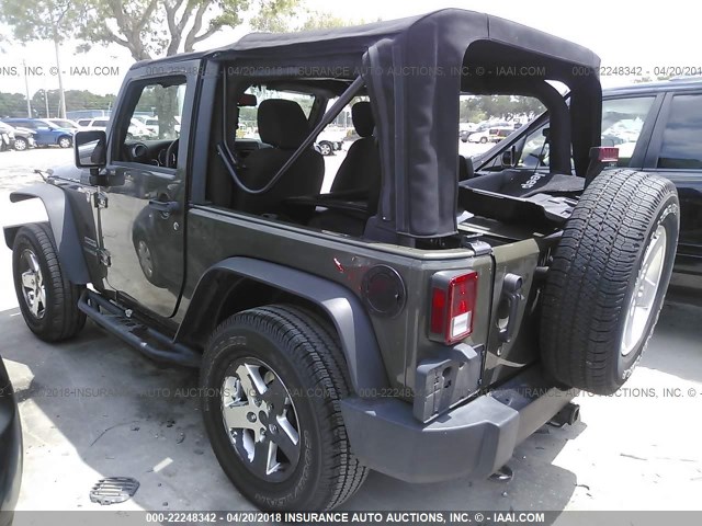 1C4GJWAG8FL596069 - 2015 JEEP WRANGLER SPORT GREEN photo 3