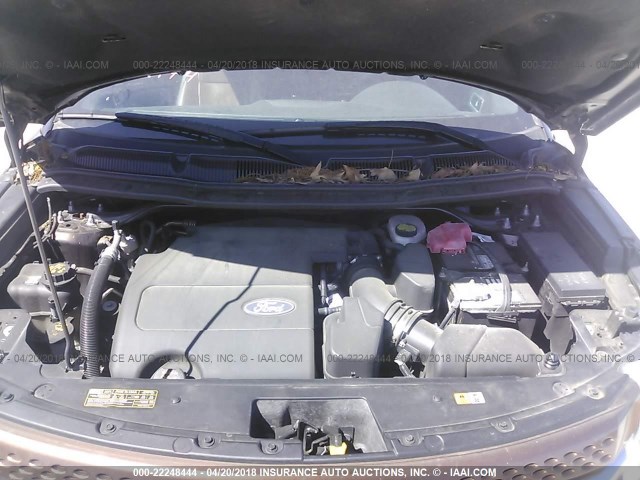 1FMHK7F86BGA17992 - 2011 FORD EXPLORER LIMITED 棕色 照片 10