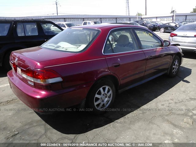 1HGCG56742A125382 - 2002 HONDA ACCORD SE RED photo 4