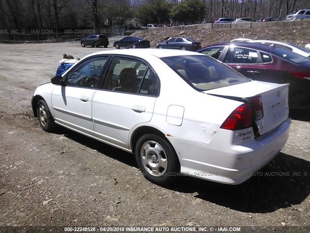 JHMES96664S020763 - 2004 HONDA CIVIC HYBRID WHITE photo 3