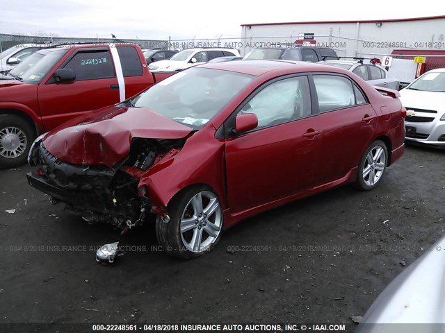 2T1BU4EE7DC101282 - 2013 TOYOTA COROLLA S/LE RED photo 2