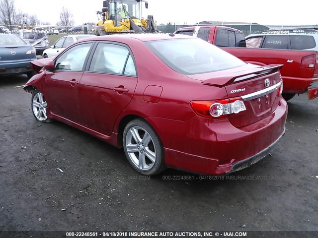 2T1BU4EE7DC101282 - 2013 TOYOTA COROLLA S/LE RED photo 3
