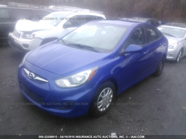 KMHCT4AEXDU477812 - 2013 HYUNDAI ACCENT GLS/GS BLUE photo 2