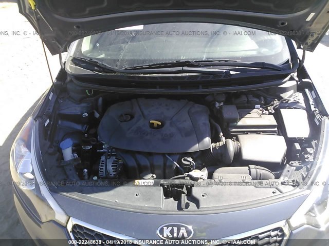 KNAFK4A67G5613080 - 2016 KIA FORTE LX GRAY photo 10