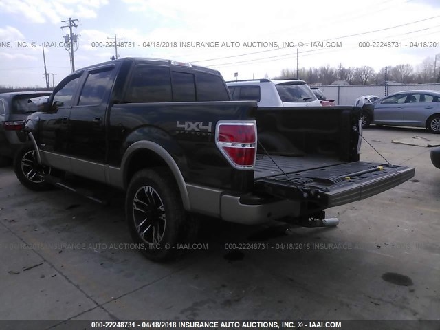 1FTFW1ET8CKD48798 - 2012 FORD F150 SUPERCREW GREEN photo 3