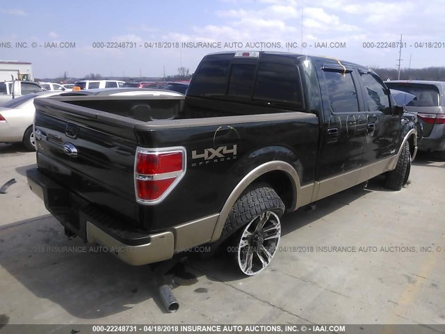 1FTFW1ET8CKD48798 - 2012 FORD F150 SUPERCREW GREEN photo 4