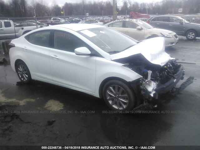 5NPDH4AE5GH747019 - 2016 HYUNDAI ELANTRA SE/SPORT/LIMITED WHITE photo 1