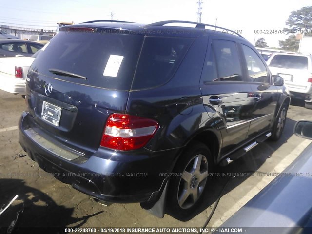 4JGBB75E96A067971 - 2006 MERCEDES-BENZ ML 500 BLUE photo 4