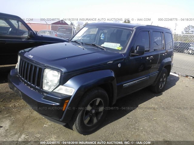 1J8GN28K88W286571 - 2008 JEEP LIBERTY SPORT BLUE photo 2