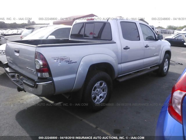 3TMJU4GN3BM123826 - 2011 TOYOTA TACOMA DOUBLE CAB PRERUNNER SILVER photo 4