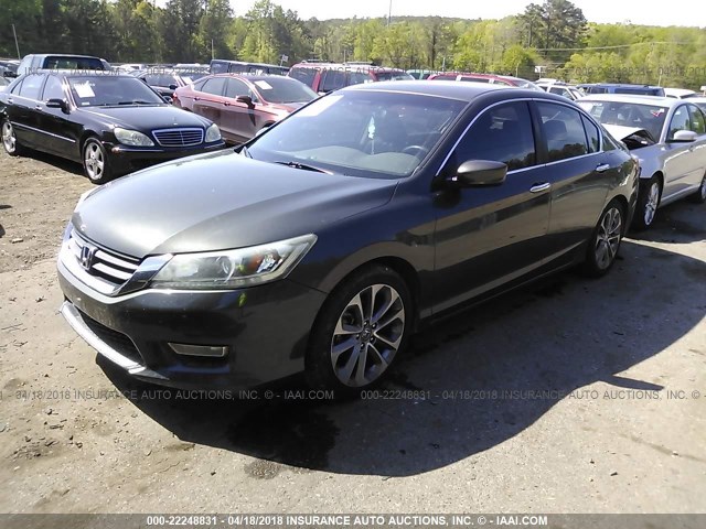 1HGCR2F53DA095396 - 2013 HONDA ACCORD SPORT GRAY photo 2