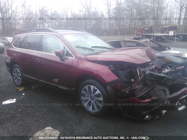 4S4BSANC2H3226137 - 2017 SUBARU OUTBACK 2.5I LIMITED RED photo 1