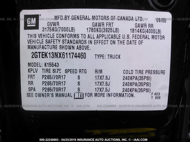 2GTEK13NX61174460 - 2006 GMC NEW SIERRA K1500 BLACK photo 9