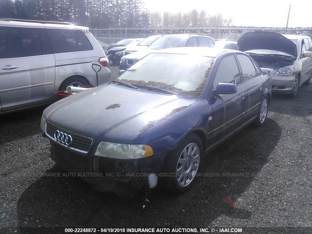 WAUDC68D81A027457 - 2001 AUDI A4 1.8T QUATTRO BLUE photo 2