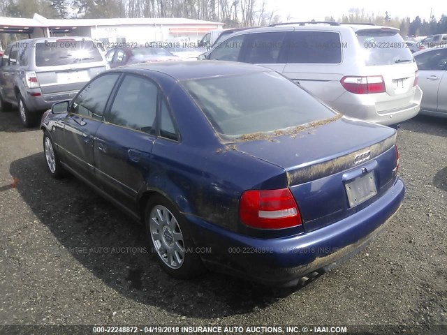 WAUDC68D81A027457 - 2001 AUDI A4 1.8T QUATTRO BLUE photo 3