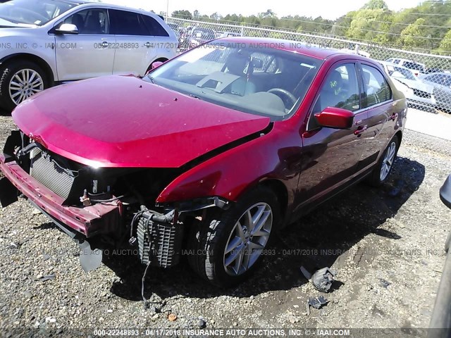 3FAHP0JA3CR223875 - 2012 FORD FUSION SEL RED photo 2