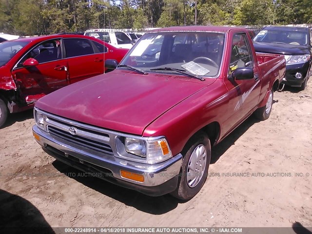 4TARN81P3PZ138586 - 1993 TOYOTA PICKUP 1/2 TON SHORT WHEELBASE DX RED photo 2