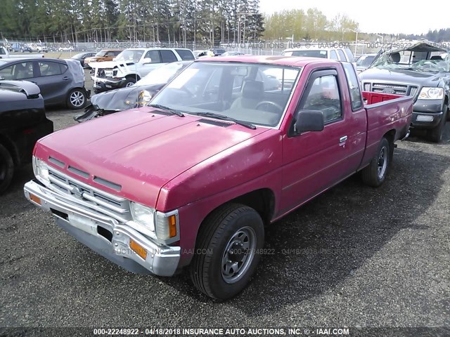 1N6SD16SXLC348139 - 1990 NISSAN D21 KING CAB RED photo 2