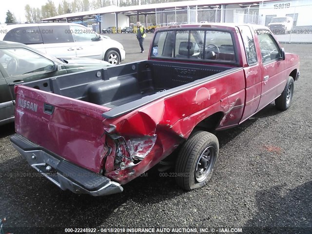 1N6SD16SXLC348139 - 1990 NISSAN D21 KING CAB RED photo 4