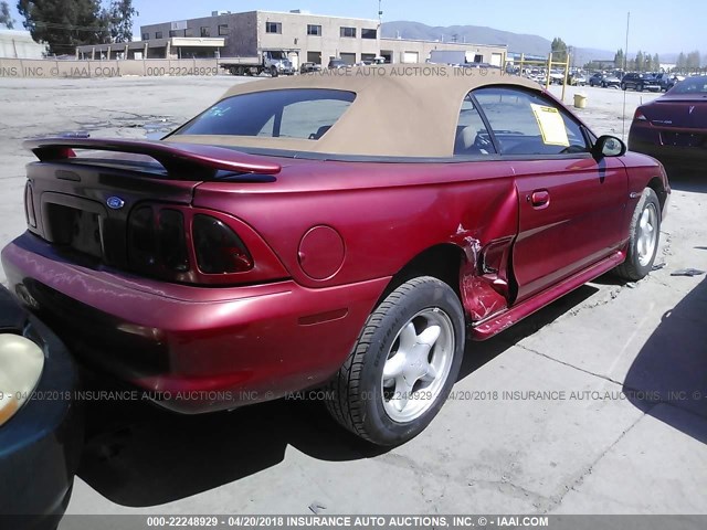 1FALP45X8VF130804 - 1997 FORD MUSTANG GT RED photo 4