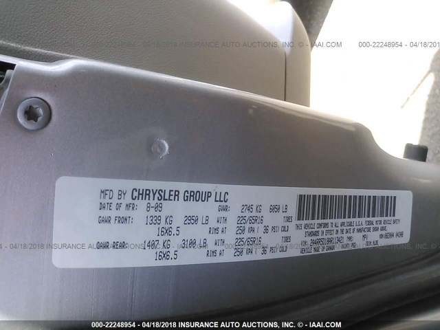2A4RR5D18AR113421 - 2010 CHRYSLER TOWN & COUNTRY TOURING SILVER photo 9
