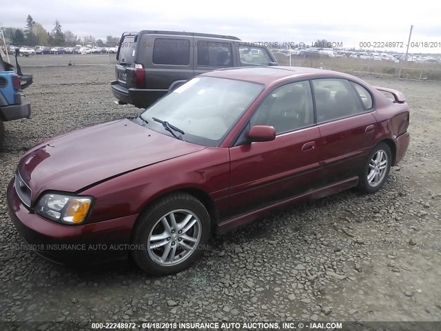 4S3BE646235203264 - 2003 SUBARU LEGACY GT RED photo 2