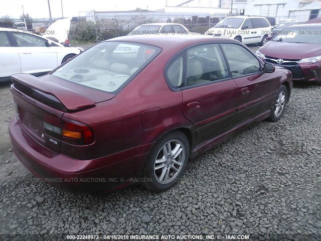 4S3BE646235203264 - 2003 SUBARU LEGACY GT RED photo 4