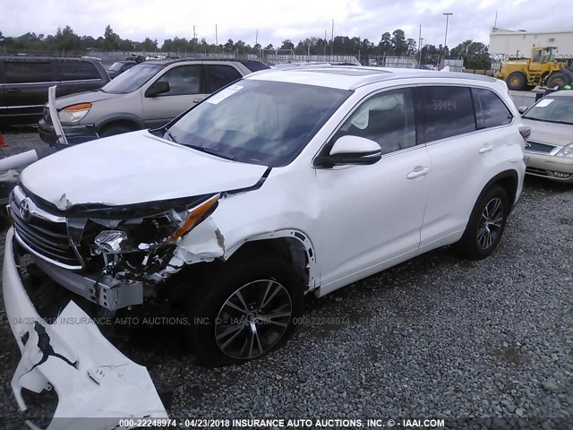 5TDKKRFH9GS153505 - 2016 TOYOTA HIGHLANDER XLE თეთრი ფოტო 2