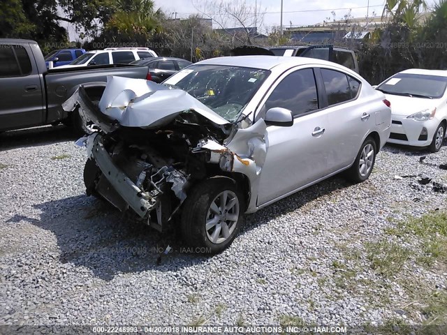 3N1CN7AP7CL845117 - 2012 NISSAN VERSA S/SV/SL SILVER photo 2