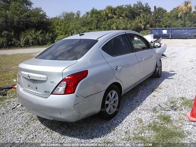 3N1CN7AP7CL845117 - 2012 NISSAN VERSA S/SV/SL SILVER photo 4