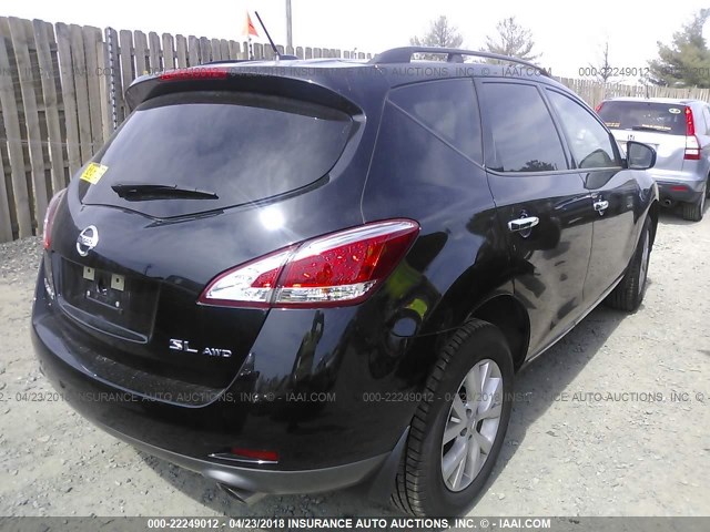 JN8AZ1MW1EW524958 - 2014 NISSAN Murano S/SL/SV/LE BLACK photo 4