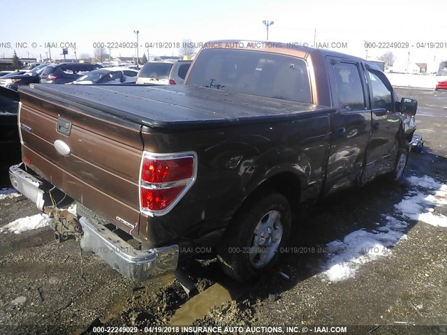 1FTEW1CM5BKD62406 - 2011 FORD F150 SUPERCREW BROWN photo 4