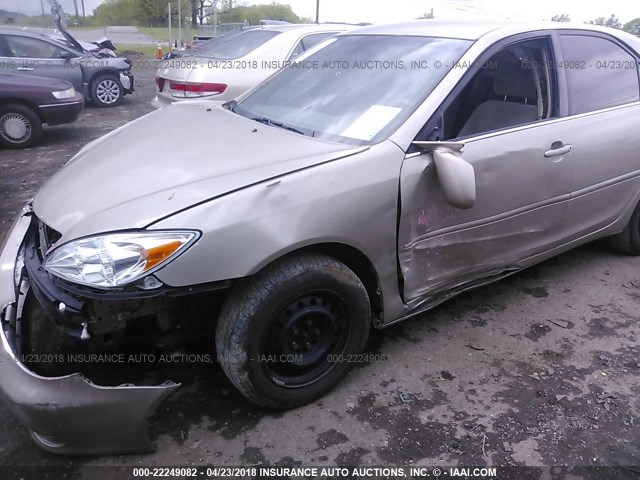 4T1BE32K04U804822 - 2004 TOYOTA CAMRY LE/XLE/SE GOLD photo 6
