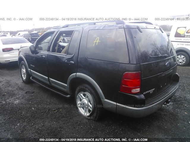 1FMZU63E62ZB43826 - 2002 FORD EXPLORER XLT BLACK photo 3