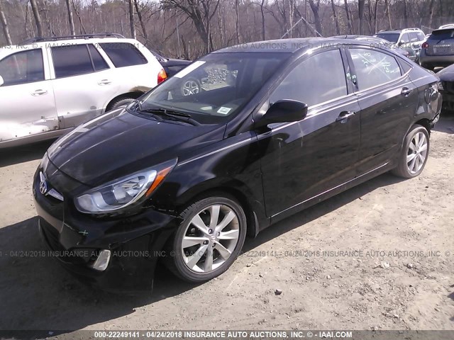 KMHCU4AE3DU304419 - 2013 HYUNDAI ACCENT GLS/SE BLACK photo 2