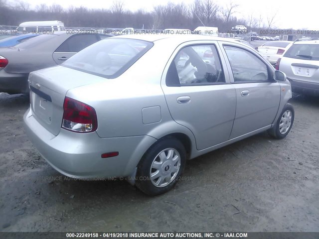 KL1TJ52664B159664 - 2004 CHEVROLET AVEO LS SILVER photo 4