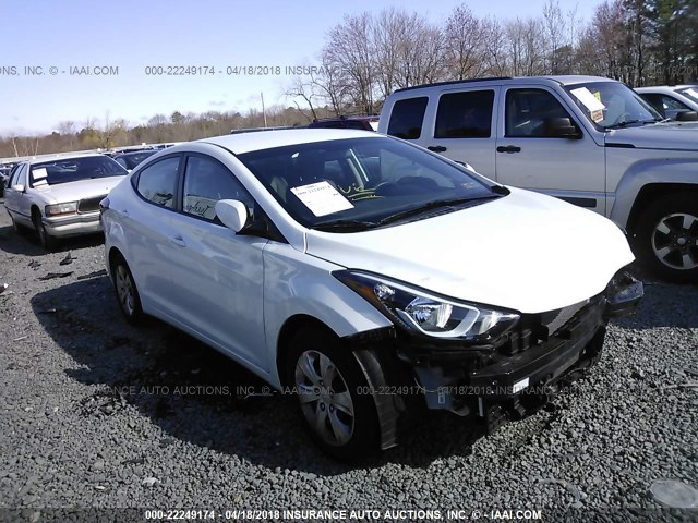 5NPDH4AE0GH787007 - 2016 HYUNDAI ELANTRA SE/SPORT/LIMITED WHITE photo 1