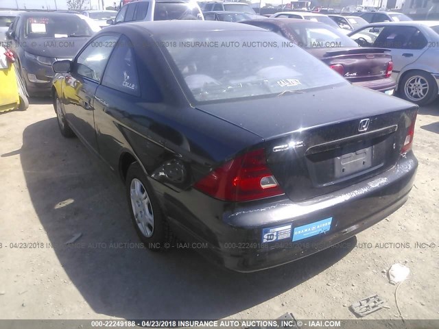 1HGEM22511L094731 - 2001 HONDA CIVIC LX BLACK photo 3