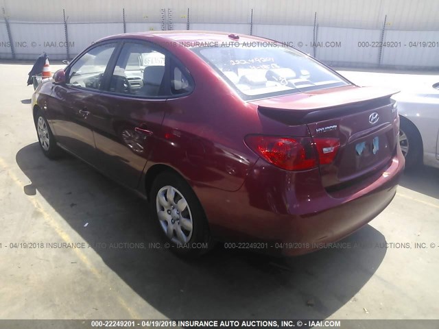 KMHDU46D08U346427 - 2008 HYUNDAI ELANTRA GLS/SE/LIMITED RED photo 3