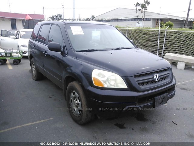 2HKYF18125H544417 - 2005 HONDA PILOT LX BLACK photo 1