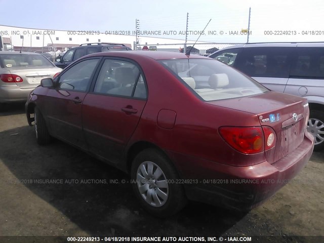 JTDBR32E030025493 - 2003 TOYOTA COROLLA CE/LE RED photo 3